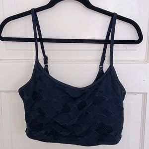 Aerie jacquard longline scoop neck bikini top